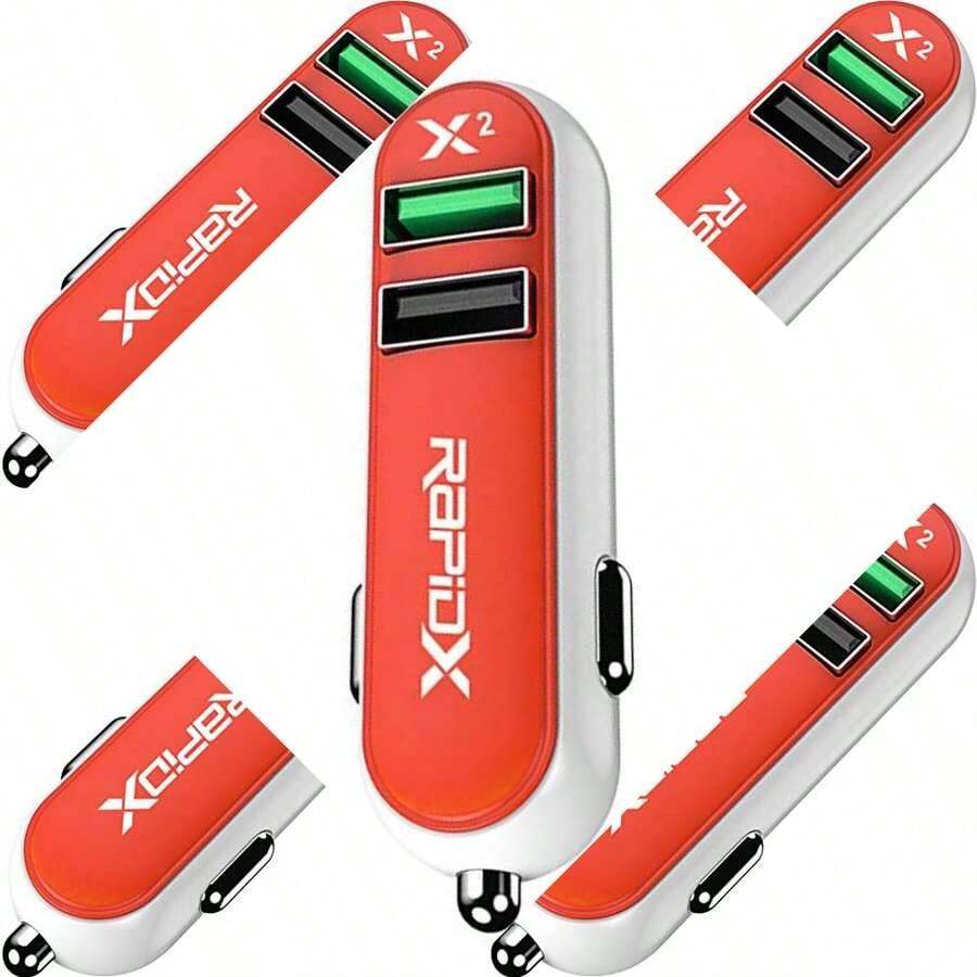 Rapid 2 Port Car Charger for with Fast Charging Feature - Mandarina - Ver 1
