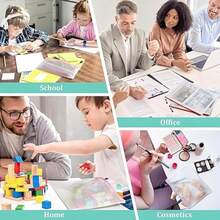 10个/20个装 马卡龙色加厚网眼拉链收纳袋 33x24厘米 大容量防水文件袋 适用于学校、办公室、教师教室玩具收纳