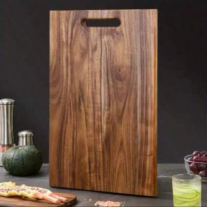 1 Piece Rosewood Cutting Board - Wooden Kitchen Chopping Board, Stylish Handle, Solid Wood, For Cutting Meat, Cheese, Bread, Vegetables And Fruits - Charcuterie Board Cheese Serving Platter, Perfect For Gourmet Slicing And Display, Portable Camping Cutting Board, Essential For Modern Country Kitchen. Mother's Day Gift, Wedding Season Kitchen Supplies, Valentine's Day Gift.