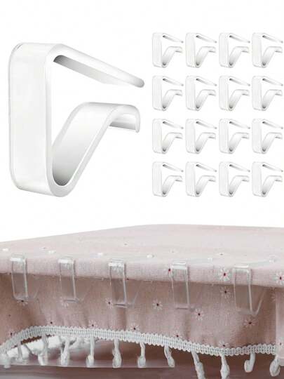 8/16/24 st genomskinliga dukklämmor, slitstarka plastdukshållare, vindtäta, genomskinliga klämmor för att fästa dukar, inomhus- och utomhusfest, bröllop, jul, evenemang, picknick, camping