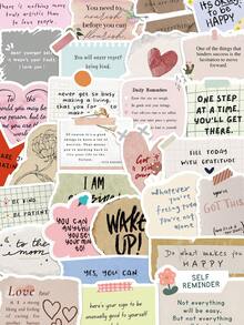 50pcs Positive Uplifting Phrase Stickers, Great For Scrapbooking, Journals, Notebooks, Cups, Skateboards, Adding Fun To Your Devices! - Multicolor - View 8