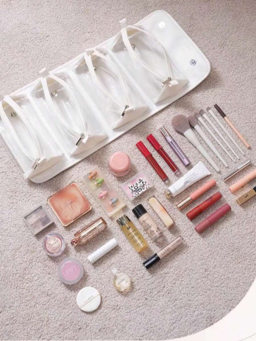 4-In-1 Large Cosmetic Bag For Women - Detachable & Foldable Toiletry Organizer For Travel, Home & Makeup Storage.//End Travel Toiletry Chaos! Hanging Foldable Makeup Bag - Separate Compartments For Skincare, Cosmetics & Accessories.//Travel Essential Makeup Organizer - 4-In-1 Detachable Bag Selling Fast, Pre-Order For Your Next Trip! - Multicolor - View 1