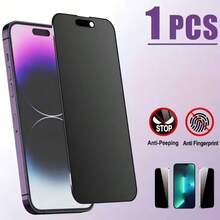 1pc Privacy Screen Protector, Compatible With Apple 17/17 Pro/17 Pro Max/Air/16/15/14Pro Max/12/13/11/XS Max/XR/7/8/Mini/Plus, Anti-Spy Full Coverage Tempered Glass Film - Black - View 2