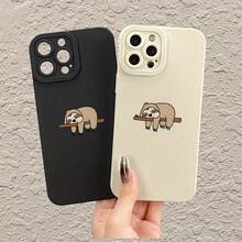 A TPU Phone Case Featuring A Sloth Design Sleeping On A Branch, Compatible With Iphone 11 Through 17, Including XS, XR, X, 7, 8, 12, 13 Plus, Pro Max, And SE Series. The Precise Cutouts Make It Ideal As A Gift For Couples Or Friends During Holidays,Suitable For IPhone17 Air - 白色 - 查看 8