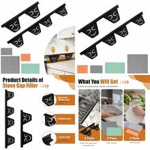 2 Pack Stove Counter Gap Cover Stainless SteelStove Guard For Kitchen Oven Counter Side Gap Range Trim Kit Adjustable Length 13.8" To 27.6" Stove Gap Filler Easy Clean And Heat Resistant Style 2 - Style2 - View 1
