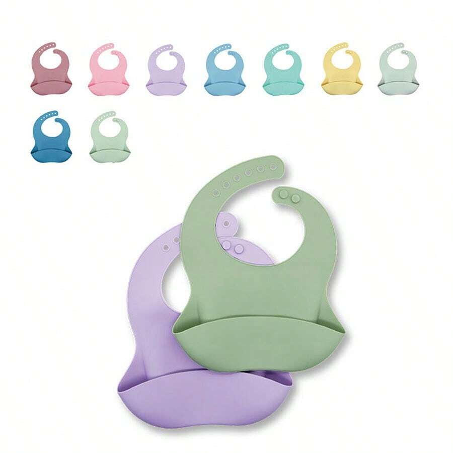 Silicone Baby Bibs, Waterproof And Stain-Resistant Infant Feeding Smock - Multicolor - View 1