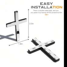Cross Car Decals, Metal Jesus Cross Badge Stickers, 3D Individual Car Cross Emblem Decal, For Auto Trunk Body Tailgate Side Fenders, Auto Decoration - 銀色1PC - 查看 2
