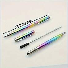 2pcs/Set Colorful Metal Ball Pens To Brighten Up Your Office - Perfect Gift For Any Occasion! - Black - View 3