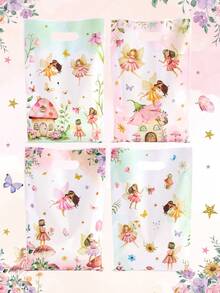 10/20/50入 塑膠禮品袋 花卉圖案派對伴手禮袋 適用主題生日、節日活動、婚禮、新娘派對、節日禮物、春季派對禮品包裝用品 多用途精品商品包裝袋 - 彩色 - 查看 4
