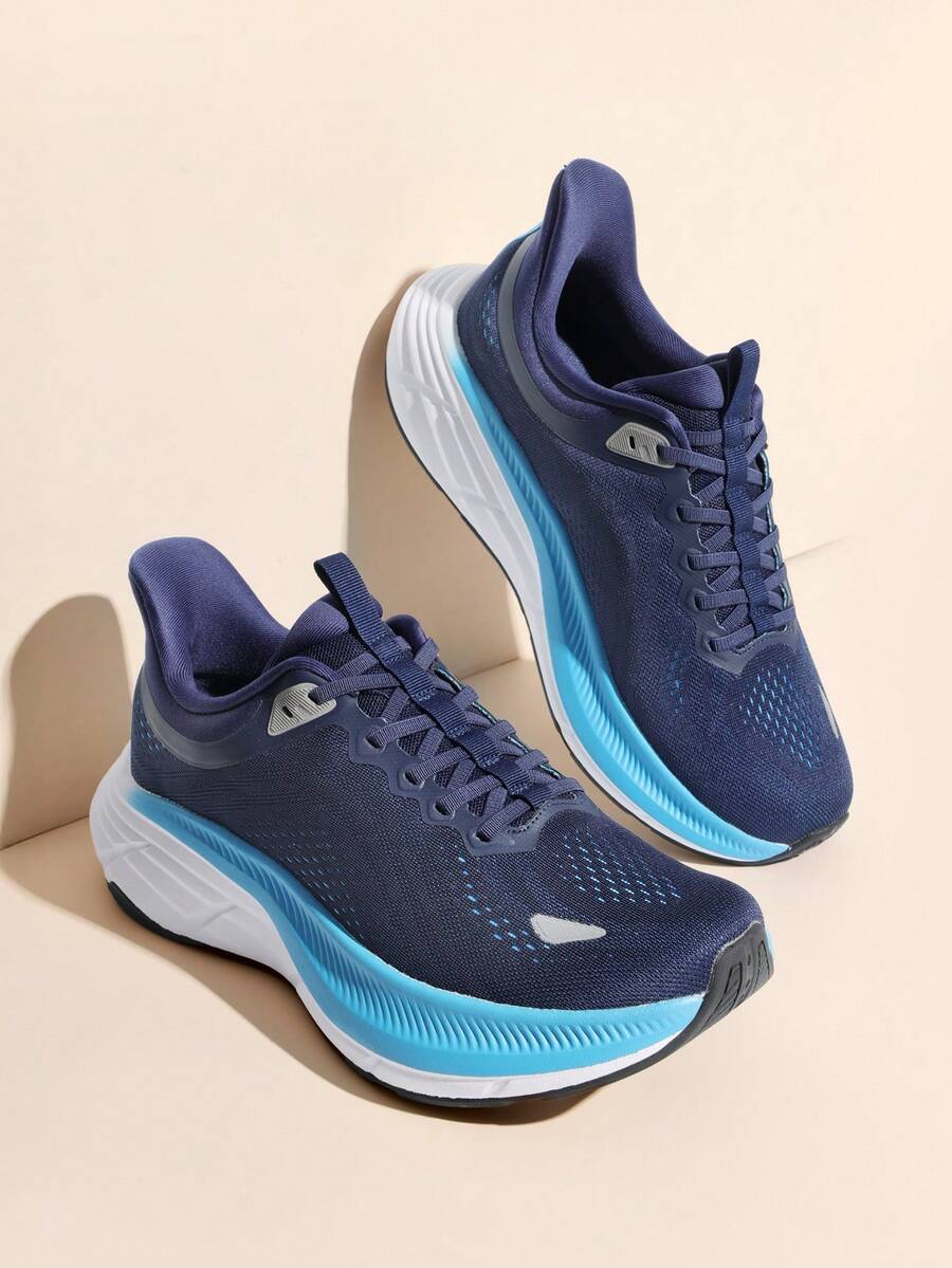 Men's Slip-On Walking Shoes - Hands-Free Running Tennis Sneakers With Cushioning, Non-Slip Gym Workout Athletic Shoes For All-Day Comfort & Style - Màu xanh lam - Xem 1