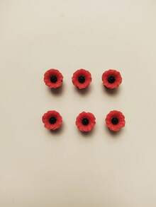 16pcs Red Flower DIY Shoe Decoration Set, Suitable For Hollow Out Clogs, Beach Sandals, Flip Flops - Red - View 4