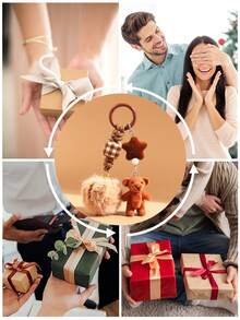 1PC Cartoon Flocked Puppy And Bear Keychain Pendant Cute Bag Ornament Women's Keychains Bag Charm Car Keychain Couple Plush Keychain Cartoon Plush Keychain Key Ring Soft Plush Keychain Accessories Pet Lover Keychain Small Gift Birthday Gift Couple Gift Event Souvenir Party Props Gift Friend Gift. - Multicolor - View 10