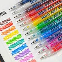 13/25pcs Nail Art Marker Pens, Nail Cleaning Pens, Nail Art Painting Pens, DIY Nail Highlighter & Outline Pens, Nail Marker Pens, ABS Nail Marker Pen Set - Multicolor - View 8