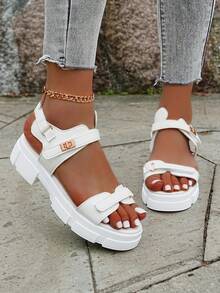 Latest Fashion Solid Color Cute Sandals For Outdoor, Date, Party, Office, Beach, Wedding, Suitable For Spring/Summer - White - View 5