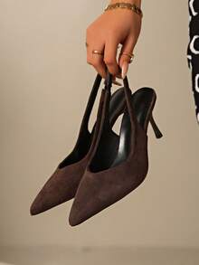 法式经典优雅蝴蝶结尖头高跟凉鞋，时尚春夏套脚凉鞋，百搭通勤凉鞋