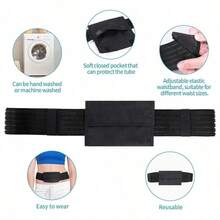 1pc Adjustable Universal Ostomy Pouch, Waterproof Design, Suitable For Patients With Colostomy, Ileostomy And Urostomy, Portable Design, Black