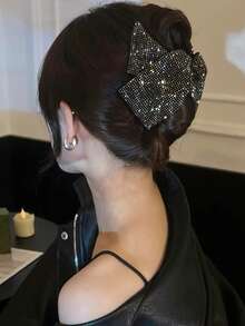 Kẹp tóc nơ đính đá lấp lánh, kẹp tóc nơ pha lê lớn, phụ kiện tóc sang trọng, sáng bóng, phù hợp với tóc dày, trang trí tóc, thích hợp cho đám cưới, các dịp trang trọng, quà tặng kẹp tóc thanh lịch, kẹp càng cua sang trọng cho kỳ nghỉ hè ở bãi biển. - Nhiều màu - Xem 2