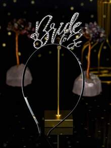 1pc Bridal Wedding Headpiece, Luxury Alloy Crystal Headband, Engagement Photo Accessory - Silver - View 11