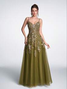 Robe de soirée longue à taille haute et volants pour femmes Anymoon