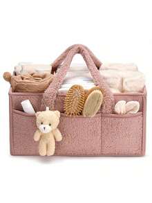Estantería de almacenamiento de pañales para bebé, adecuada para mesas de cambio, puede almacenar pañales y toallitas, regalo ideal para madres primerizas, también aplicable para automóvil, guardería y almacenamiento portátil de pañales - Verde - Ver 2