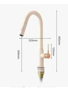 1pc Premium Pull-Out Copper Faucet, Adjustable Cold & Hot Water, 360° Rotatable & Extendable 60CM Spray Head, Adjustable Water Flow Mode, Suitable For Kitchen Sink, Bathroom Sink, Washbasin