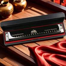 SELINER-24孔半音阶口琴，适合初学者、学生和专业人士，C调，节日礼物 - 黑色 - 查看 3