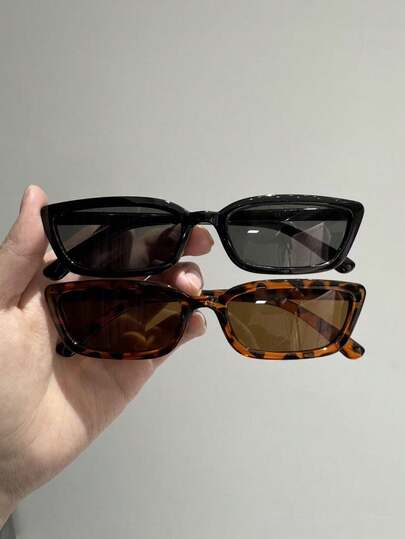 2pcs Women's Elegant Personalized Fashion Sunglasses Set, Suitable For Outdoor Travel, Tropical Beach Vacation, Music Festival Decoration, Beach Accessories, Women Sunglasses, Sunglasses, Shades