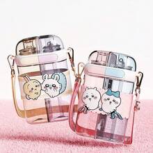 Miniso Cốc uống đôi hai lớp 3-Rune Seikawa (Thỏ & Sóc bay), 640ml/22.53oz: Chất liệu PP bền, thiết kế chia ngăn (có thể đựng hai loại đồ uống cùng lúc), nắp đôi (uống trực tiếp + hút), họa tiết hoạt hình dễ thương, dây đeo da có thể tháo rời, đa năng dùng hàng ngày/ngoài trời/du lịch, bình uống đôi tiện dụng và đáng yêu (1 chiếc) - Nhiều màu - Xem 5