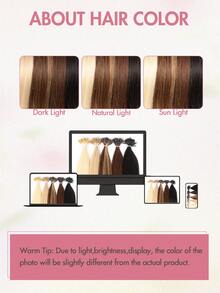 Nano Tip Hair Extensions Human Hair Balayage Nano Ring Beads Pre-Bonded Seamless Highlight Extensions For Women Nano Extension Human Hair Ease Of Use 50s Invisible Nano Bead Extension Valentine's Day - Multicolor - View 11