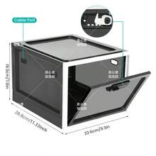 Lockable Box Lock Box Lockable Storage Box - Clear - Black+White - View 4