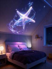 Marine Life LED Projection Lights, Dreamy USB Night Lights, Outdoor Festival Decorative Lights, Large Whale, Jellyfish, Starfish Patterns, Suitable For Indoor Use, 360° Adjustable Projection On Bedroom Walls And Ceilings, Festival Party Atmosphere Lights, Birthday Gifts, Valentine's Day Gifts - Black - View 14