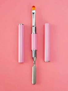Brush And Picker,Dual-Ended 2 IN 1 Design Stainless Steel Gel Nail Brush Slice Gel Acrylic Nails Extension Quick Building Gel,Home Use And Professional Nail Salon(Pink) - Màu tím hoa cà - Xem 5