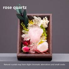 1件天然水晶能量疗愈宝石紫水晶相框原石矿石设计家居桌面装饰健康圣诞节情人节礼物