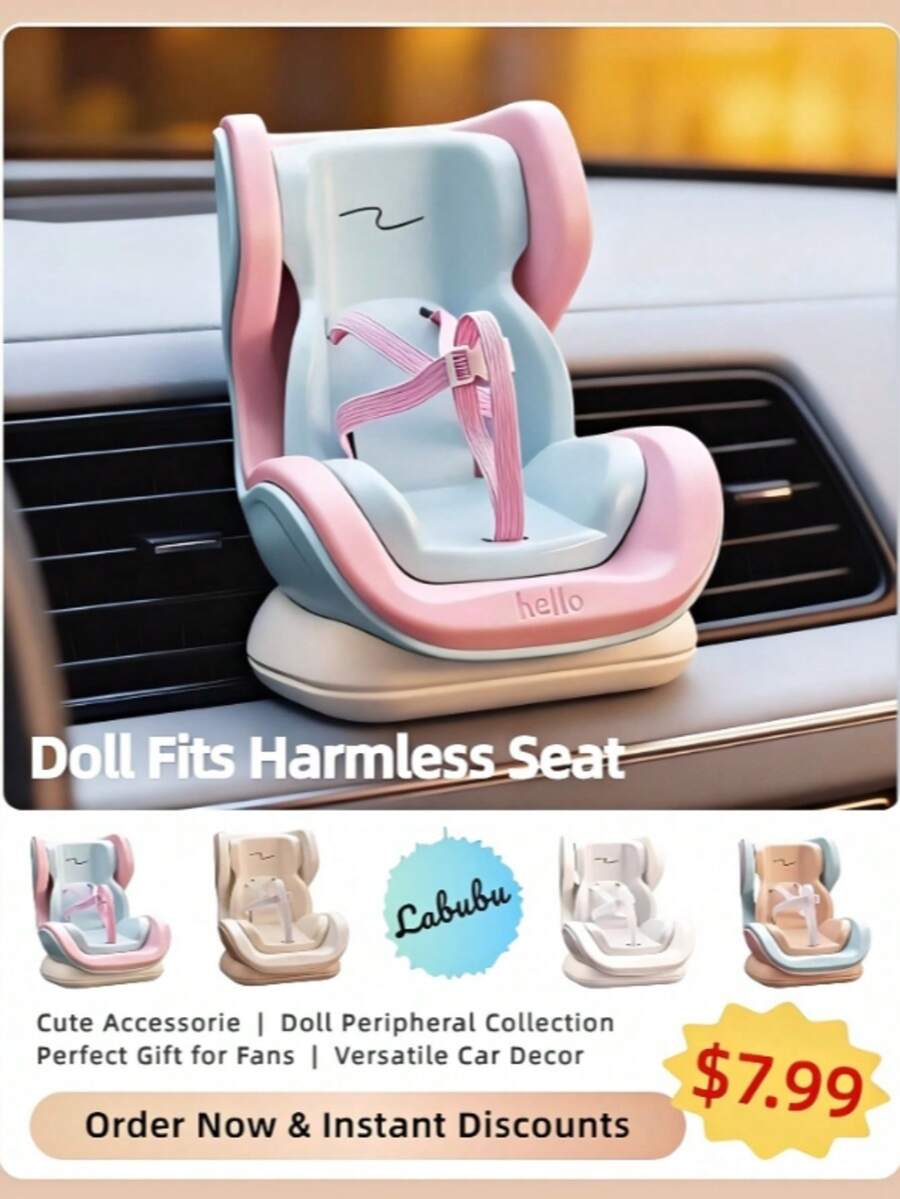 Doll Fits Safety Seat, Aromatherapy Air Conditioning Outlet, Cute Car Ornaments, Pendant Doll, Lovely And Pretty - Hồng - Xem 1