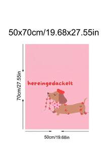 1 Stück verspieltes Poster mit rosa Würstchenhund und Katzen-Tier-Zitaten, Festivalgeschenk, geeignet für Schlafzimmer, Wohnzimmer, Badezimmer, Wandkunst, Wanddekoration, Heimdekoration, Raumdekoration, Leinwandwandkunst, Poster, Wandkunst mit Rahmen, optionaler Rahmen - Verschiedenfarbig - Übersicht 21