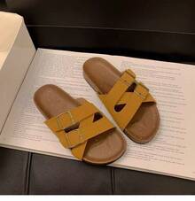 2025 Nuevas Sandalias  de Verano para Mujeres, Estilo de Hada, Suela Gruesa, Sin Cordones - Negro - Ver 8