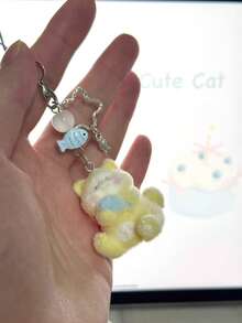 1 chiếc móc khóa điện thoại hình mèo nhồi bông "Mèo Cam Mập Múm Thích Cá", quà tặng sáng tạo tự làm, mặt dây chuyền dễ thương cho máy ảnh/túi xách, phù hợp cho nữ sử dụng hàng ngày, tương thích với Android và hầu hết các điện thoại thông minh, quà tặng cho mẹ, gia đình, bạn bè, trẻ em, sinh nhật, ngày lễ. - Màu vàng - Xem 5