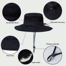 de sol para hombres y mujeres, sombrero de pesca UPF 50, impermeable, de ala ancha, sombrero plegable Boonie para senderismo, jardn, safari, playa - A1packnegro1 - Ver 3