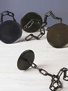 1pc Vintage Industrial Metal Candle Holder, Gothic Medieval Chain Candle Stand, Tabletop Distressed Finish, Black Wrought Iron Material, Suitable For Party Centerpiece Decor, Holiday Decor, Room Decor, Gifts - Multicolor - View 9