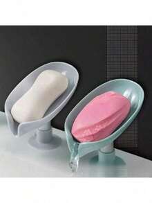 2pcs No Drill Soap Dish, Bathroom Suction Cup Soap Holder, Creative Draining Soap Box - Multicolor - View 1