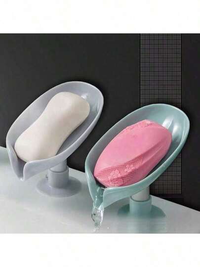 2pcs No Drill Soap Dish, Bathroom Suction Cup Soap Holder, Creative Draining Soap Box