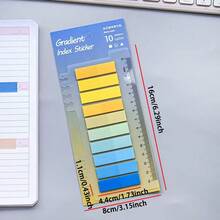 200张彩色PET材质便签纸，可书写，可重复粘贴，半透明书签，自粘式页面标签，适用于活页夹和索引。 - 彩色 - 查看 6