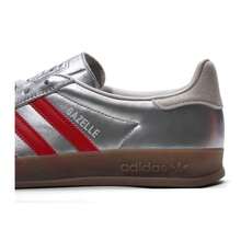Adidas Giày thể thao nữ cổ điển, kiểu dáng thấp cổ, giày đi làm trong nhà, giày thể thao nhẹ nhàng, JR2403 - Bạc ánh kim/Đỏ nhạt/Xám nhạt - Xem 8