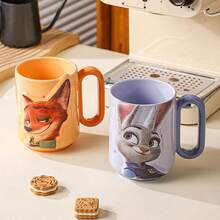 Disney Official Zootopia Nick & Judy Creative Ceramic Mug, Cute Cartoon Pattern, Large Capacity, Heat-Resistant, Practical Coffee Cup For Home And Office Use - Multicolor - View 2