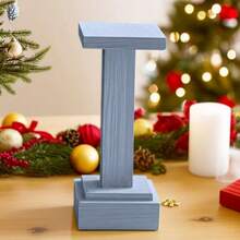 MINGZHANG 1pc 15cm Height Resin Angel Display Stand, Lightweight & Durable Design, High-Quality Resin Material With Blue Finish, Decorative Pedestal Base For Home Decoration | Minimalist Style, Light Blue Color, Rectangular Shape, Smooth Surface With Wood-Grain Texture Details, Multi-Functional Display Holder For Christmas Angels, Ornaments, Candles, Perfect For Christmas, Holiday Season, Indoor Décor, Winter Festive Celebrations - 淺藍色 - 查看 2