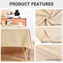 Eeivs Square Tablecloth 52 X 52 Inch Washable Polyester Table Cloth Solid Beige Heavy Duty Fabric Table Cover Daily Use For Dining Home Kitchen Party Wedding,Beige52inchx52inchSquare - Beige52inchx52inchSquare - View 4