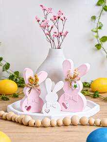 1PC 3D Heart Bow Tilted-Eared Rabbit Scented Candle Silicone Mold, Easter Rabbit Silicone Mold, DIY Cartoon Bunny Animals Plaster Craft Gift Mold, Home Decor