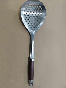 1个不锈钢大号漏勺 - 耐热（662°F/300°C），重型设计，符合人体工学的手柄和细网漏勺，适用于煎炸、火锅、烹饪、烘焙 - 餐厅和家庭厨房用具，外观时尚 | 耐用厨具 - 彩色 - 查看 10