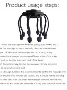 8档震动头皮按摩器，3种模式，360°便携式强力头皮按摩器，缓解压力，理想礼物