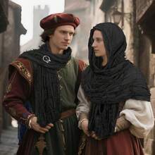 Medieval Hooded Shawl Wrap Hooded Scarf Renaissance Cloak Medieval Hood Desert Wasteland Retro Shemagh - màu đen - Xem 6